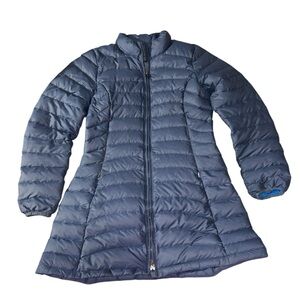 Patagonia Women’s Dusty Blue Down Sweater Coat Parka Jacket size Small